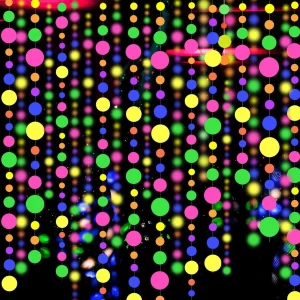 120feet UV Reactive Round Dot Paper Neon Garland with Black Light Effect for Glow in the Dark Party Decorations Perfect for Wed