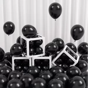 120pcs 5 inch Black Balloons Small Latex Party Balloons Helium Quality for Birthday Graduation Baby Shower Father's Day Hallowe