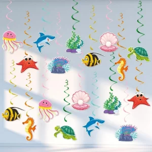 Under The Sea Party Decorations Kaluofan 36 Pcs Ocean Themed Party Decorations for Tropical Fish Ceiling Hanging Swirl Perfect