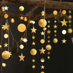 Gold Star Garlands Decorations Hanging Twinkle Little Star Birthday Baby Shower Graduation Party Decor Christmas New Year Eve B
