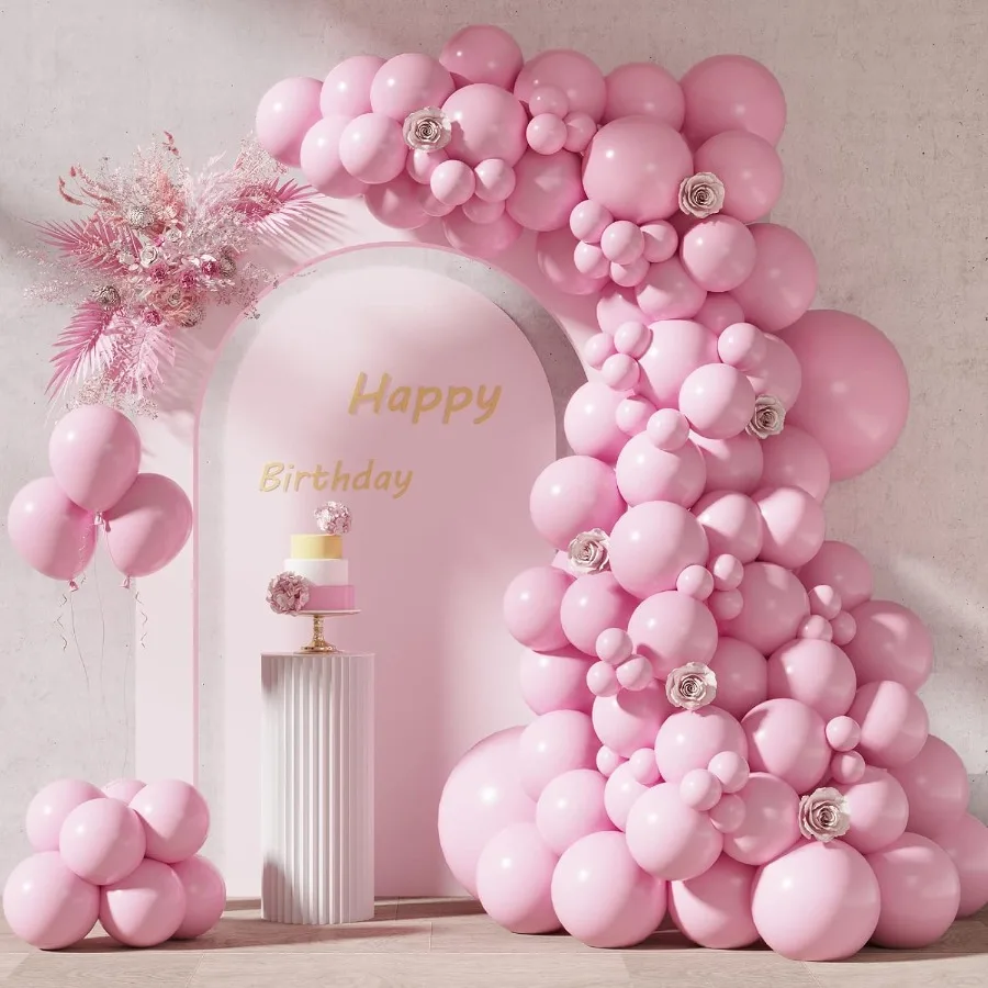 87pcs Light Pink Balloons in Various Sizes Including 18 12 10 and 5 Inches for Elegant Garland Arch Decorations Ideal for Valen