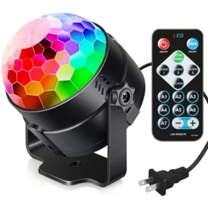 Luditek Sound Activated Party Lights with Remote DJ Lighting Disco Ball Strobe Stage Light for Home Room Dance Parties Birthday